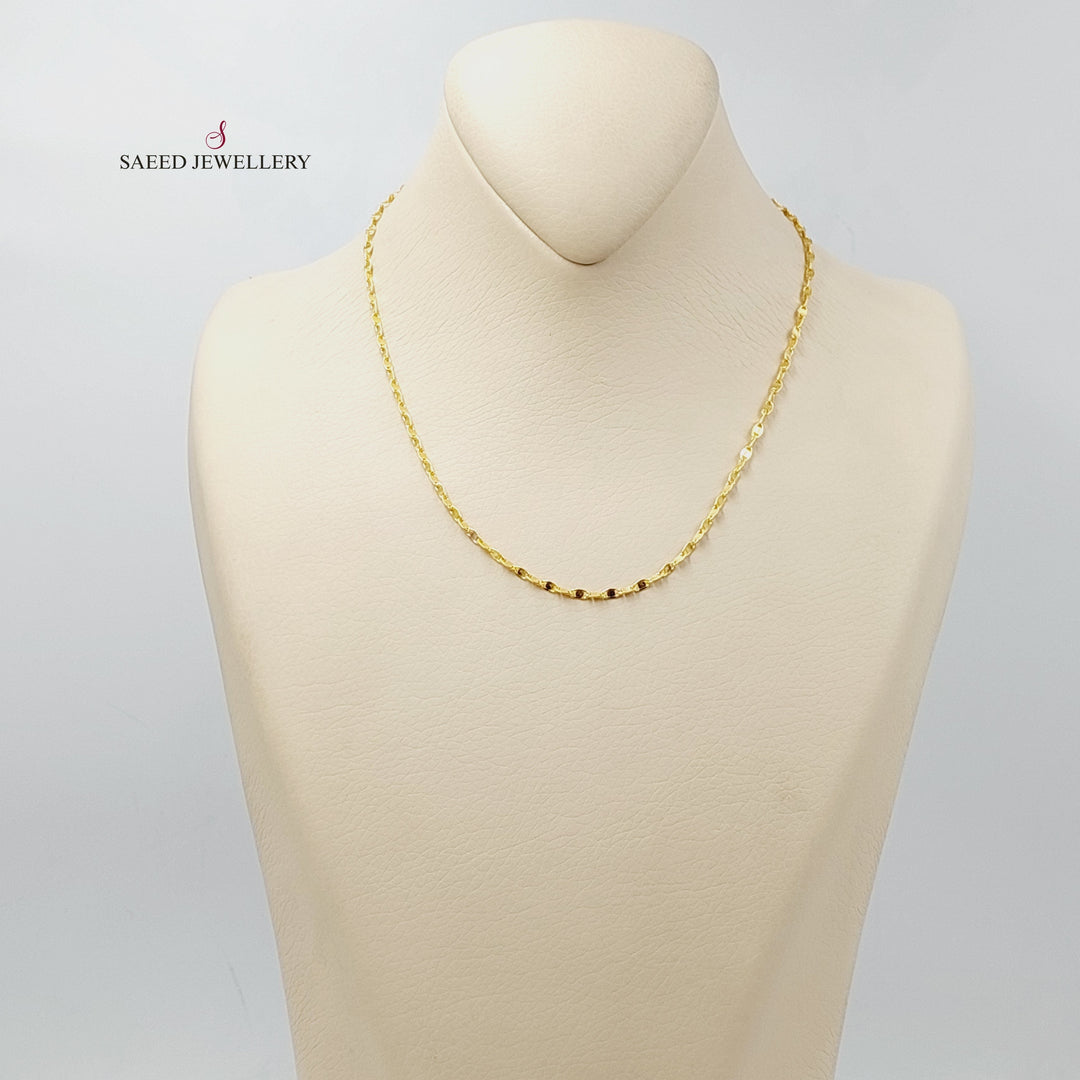 21K Gold 2.5mm Blades Chain 40cm | 15.7" by Saeed Jewelry - Image 5
