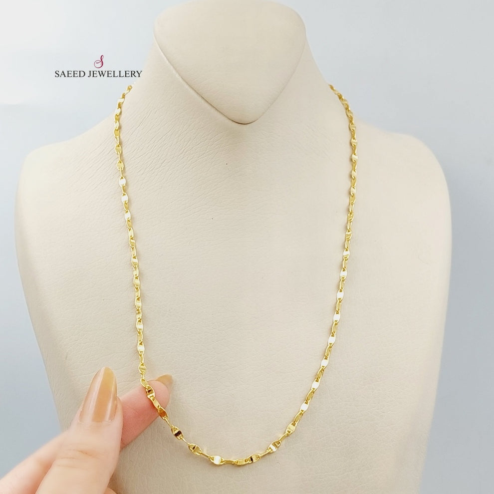 21K Gold 2.5mm Blades Chain 50cm | 19.7" by Saeed Jewelry - Image 2