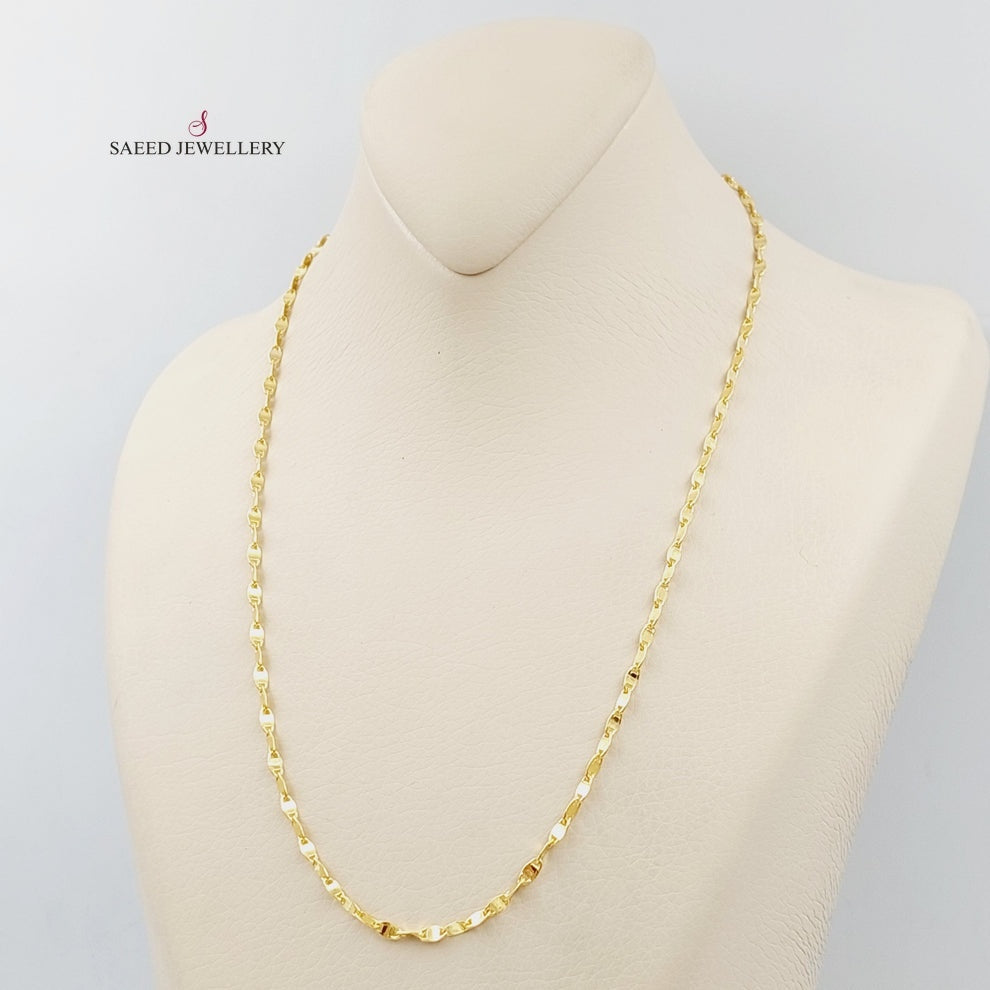 (2.5mm) Blades Chain 50cm | 19.7" Made Of 21K Yellow Gold by Saeed Jewelry-30708