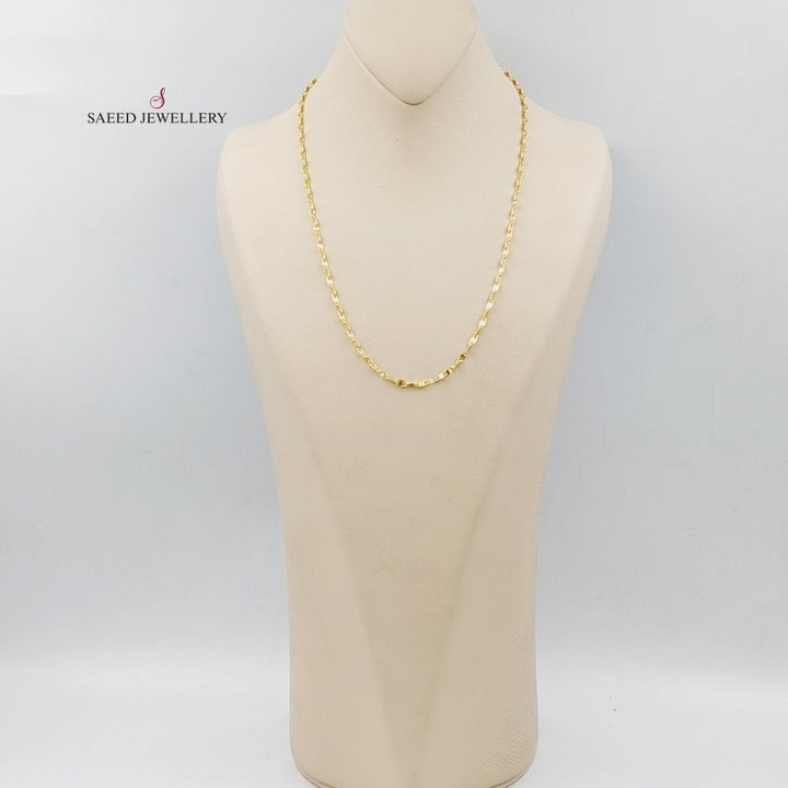 (2.5mm) Blades Chain 50cm | 19.7" Made Of 21K Yellow Gold by Saeed Jewelry-30708