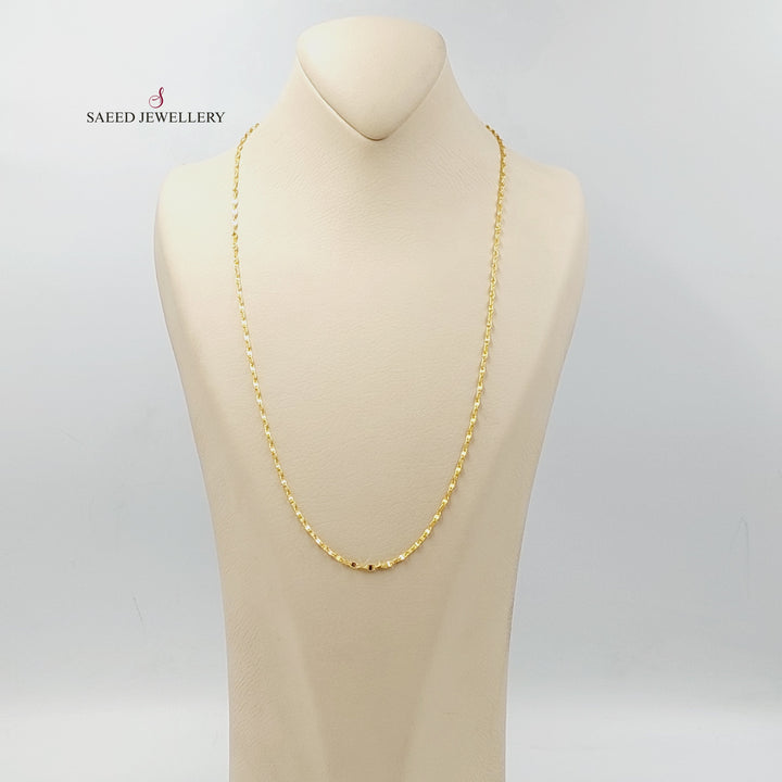 21K Gold 2.5mm Blades Chain 60cm | 23.6" by Saeed Jewelry - Image 2