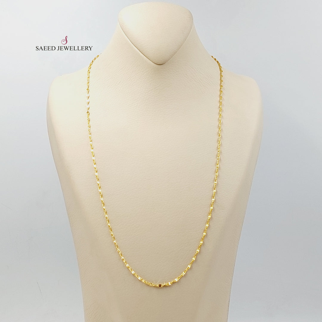 21K Gold 2.5mm Blades Chain 60cm | 23.6" by Saeed Jewelry - Image 4