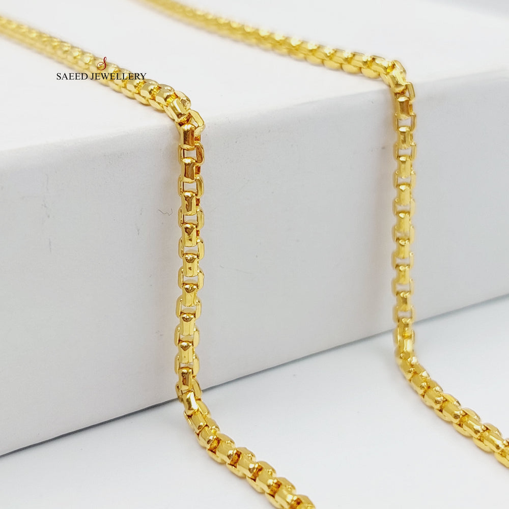 (2.5mm) Box Chain 50cm Made Of 21K Yellow Gold by Saeed Jewelry-28641