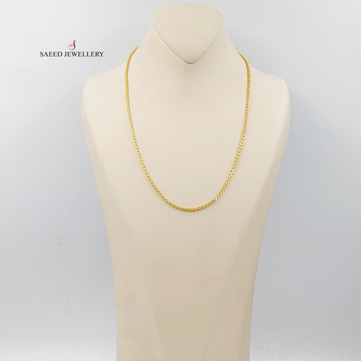 21K Gold 2.5mm Box Chain 50cm by Saeed Jewelry - Image 5