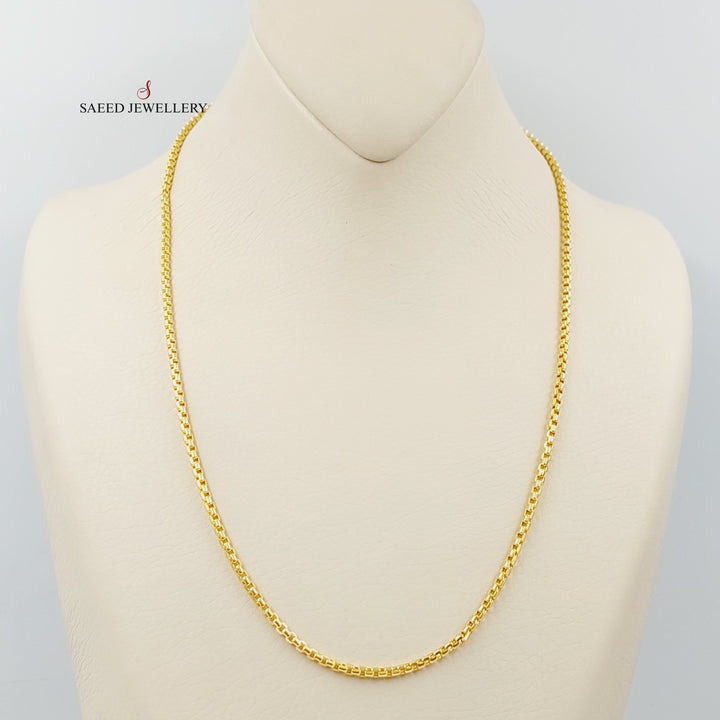 21K Gold 2.5mm Box Chain 50cm by Saeed Jewelry - Image 8