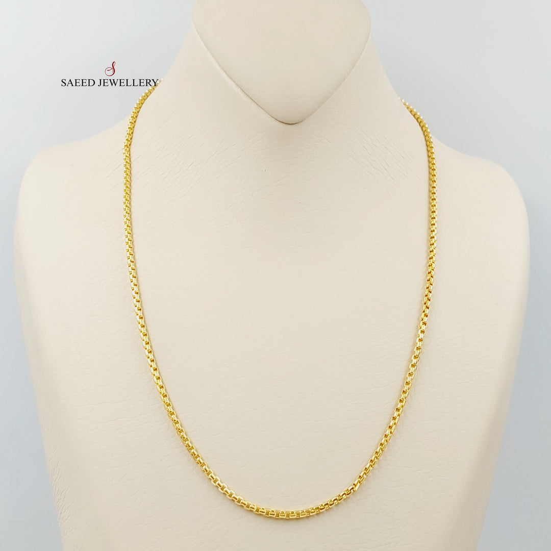 21K Gold 2.5mm Box Chain 50cm by Saeed Jewelry - Image 6