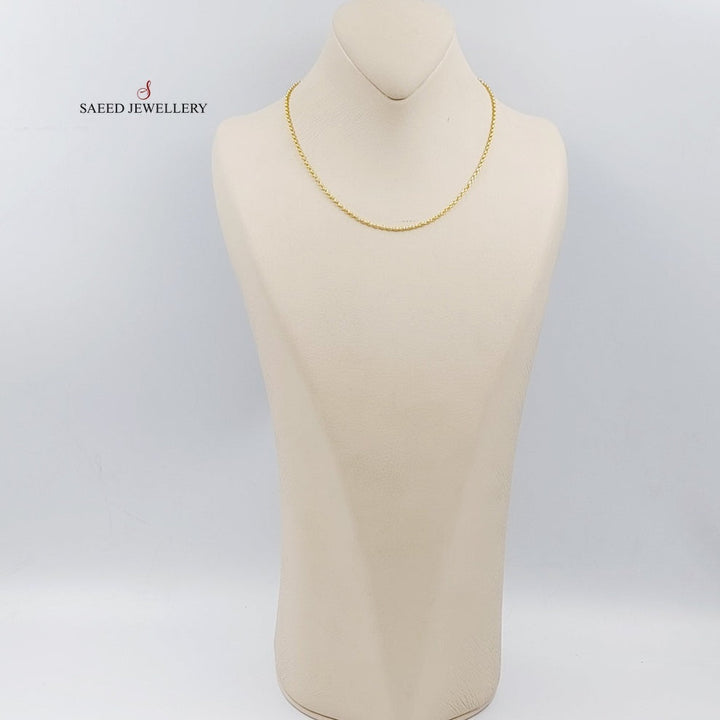 21K Gold 2.5mm Cable Link Chain 45cm by Saeed Jewelry - Image 3