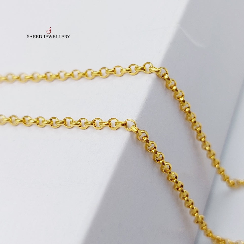 21K Gold 2.5mm Cable Link Chain 45cm by Saeed Jewelry - Image 5