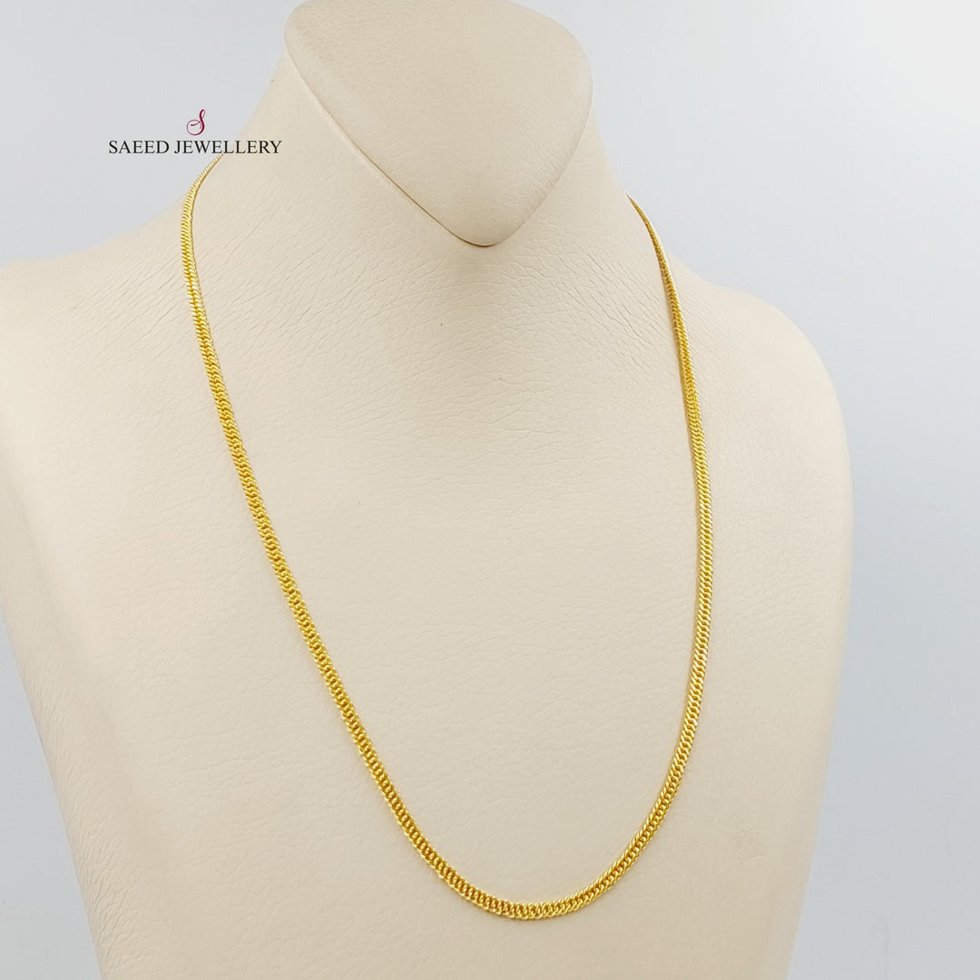 21K Gold 2.5mm Cable Link Chain 50cm by Saeed Jewelry - Image 2