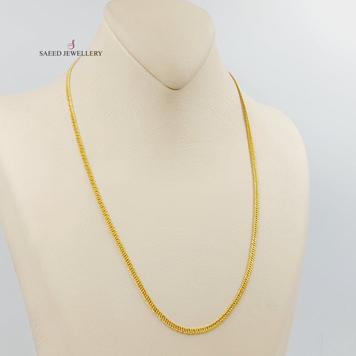 21K Gold 2.5mm Cable Link Chain 50cm by Saeed Jewelry - Image 2