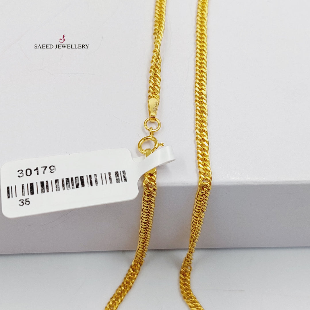 21K Gold 2.5mm Cable Link Chain 50cm by Saeed Jewelry - Image 3