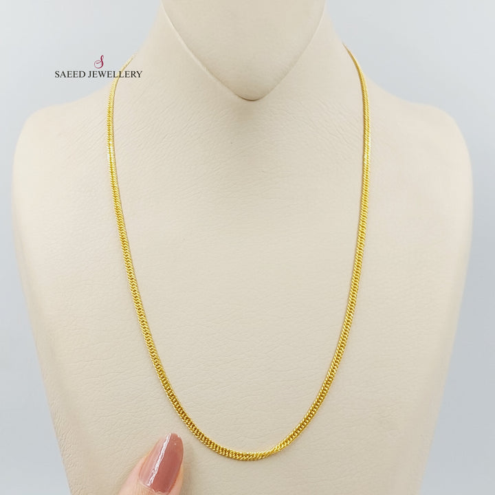 21K Gold 2.5mm Cable Link Chain 50cm by Saeed Jewelry - Image 4