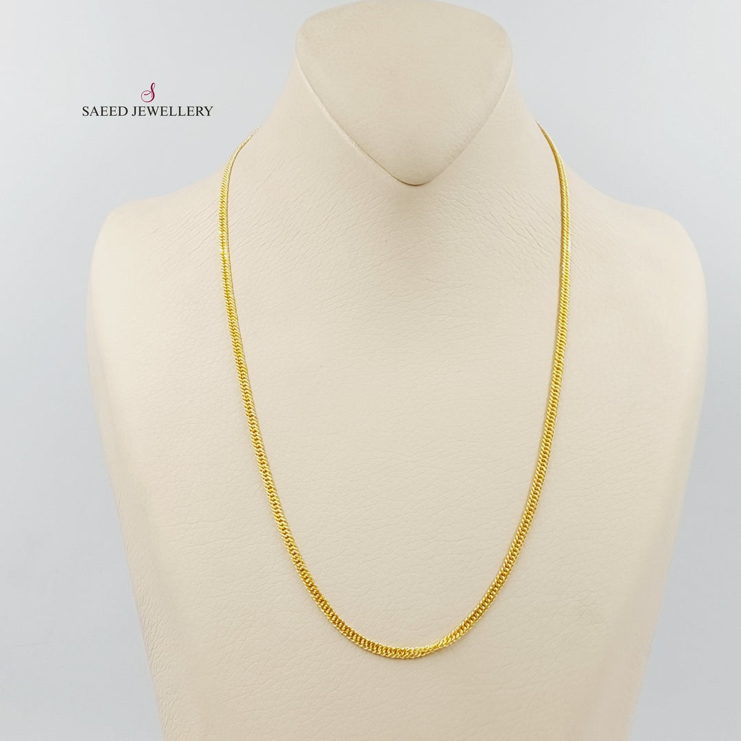 21K Gold 2.5mm Cable Link Chain 50cm by Saeed Jewelry - Image 5