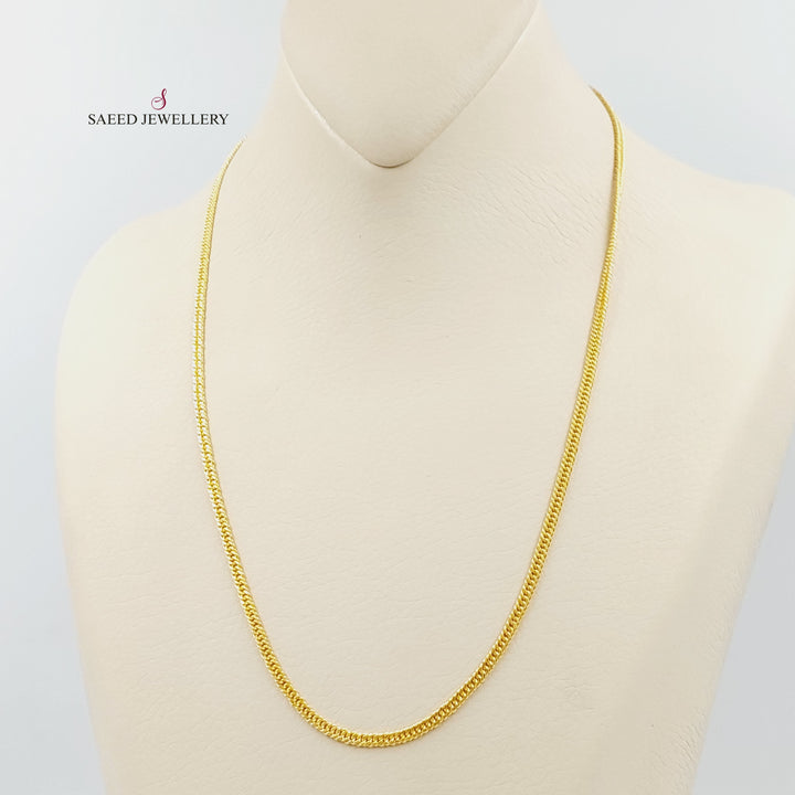 21K Gold 2.5mm Cable Link Chain 50cm by Saeed Jewelry - Image 1