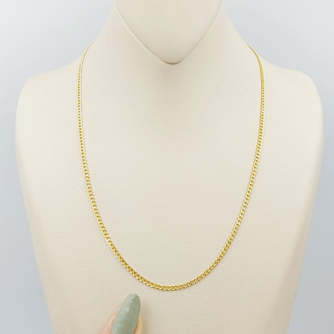 21K Gold 2.5mm Figaro Chain 50cm by Saeed Jewelry - Image 1