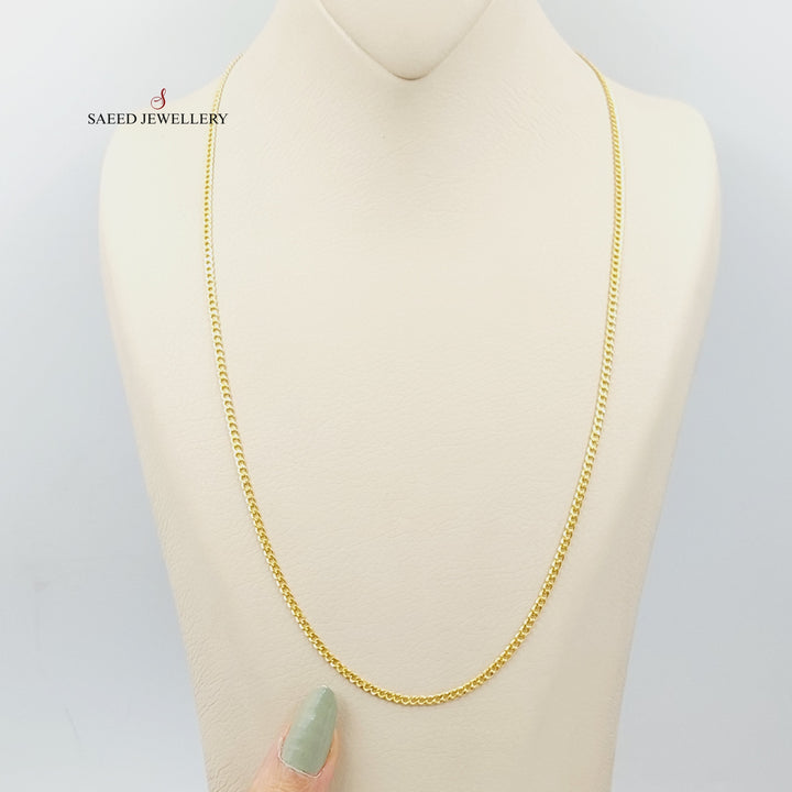 21K Gold 2.5mm Figaro Chain 60cm by Saeed Jewelry - Image 3