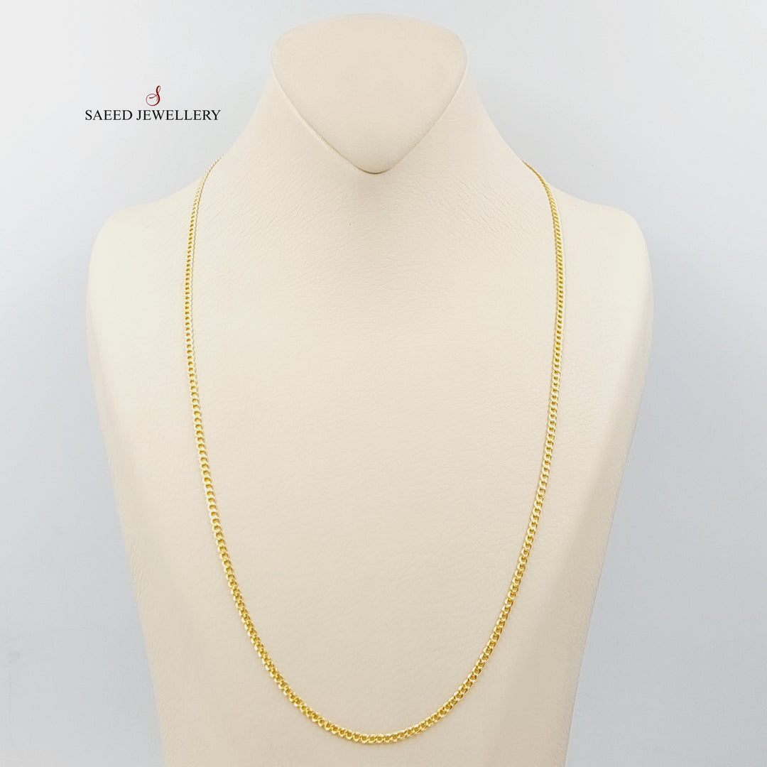 21K Gold 2.5mm Figaro Chain 60cm by Saeed Jewelry - Image 1