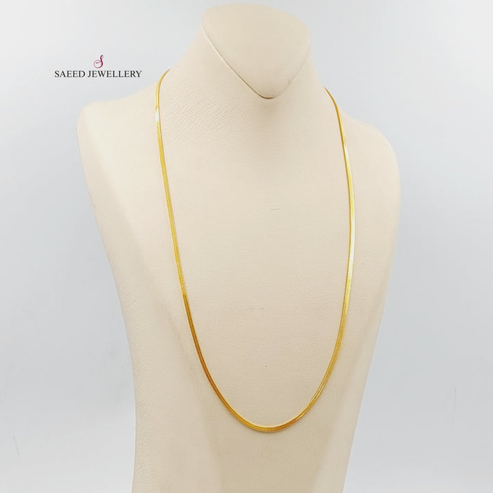 21K Gold 2.5mm Flat Chain 60cm by Saeed Jewelry - Image 3