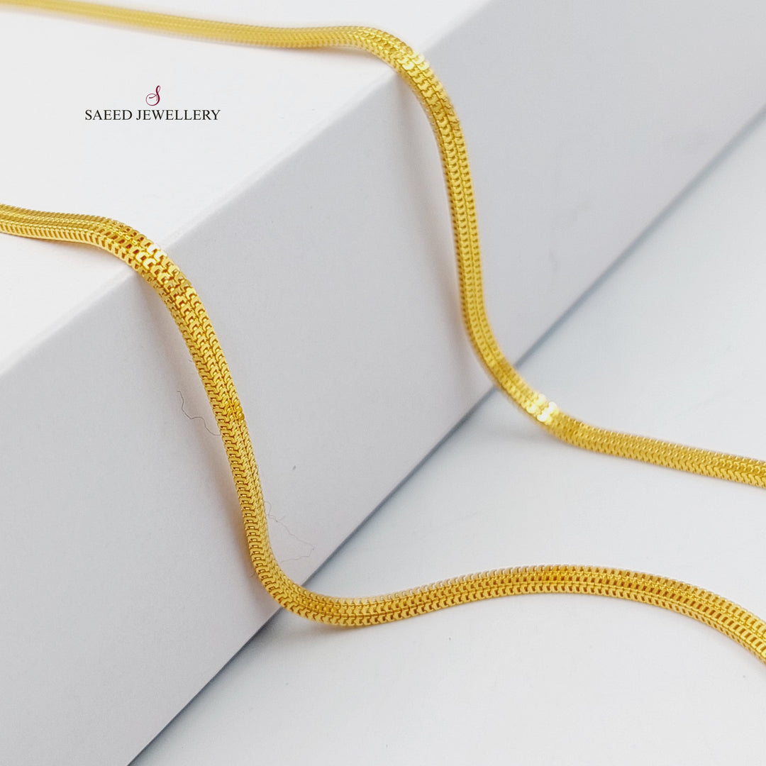 (2.5mm) Flat Chain 60cm Made Of 21K Yellow Gold by Saeed Jewelry-29827