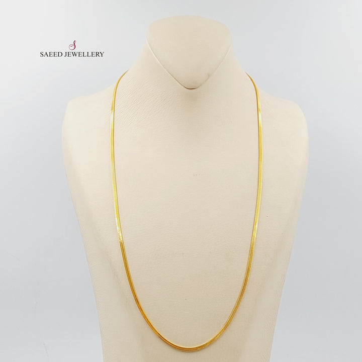 (2.5mm) Flat Chain 60cm Made Of 21K Yellow Gold by Saeed Jewelry-29827