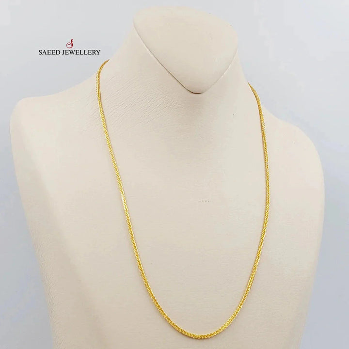 21K Gold 2.5mm Franco Chain 50cm by Saeed Jewelry - Image 1