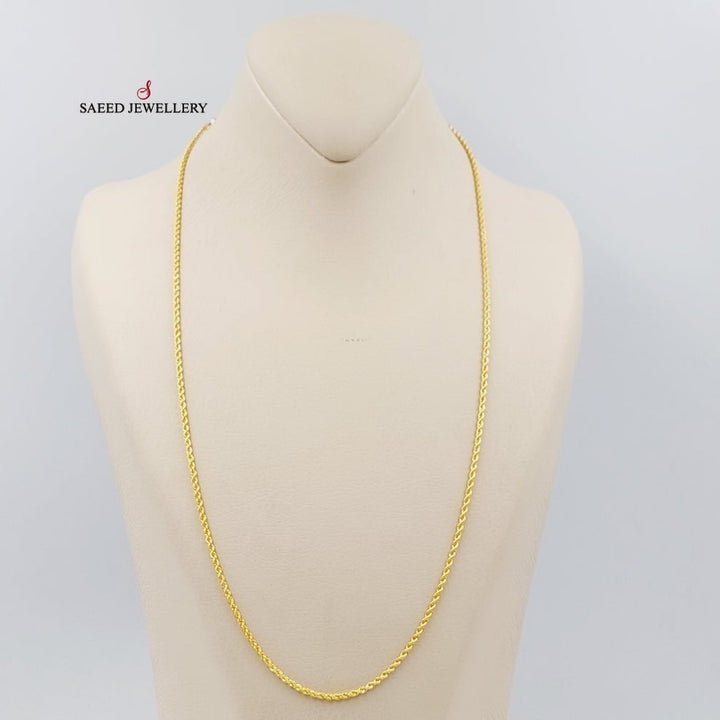 21K Gold 2.5mm Rope Chain 60cm by Saeed Jewelry - Image 7