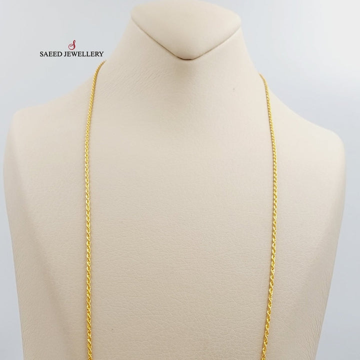 21K Gold 2.5mm Rope Chain 70cm by Saeed Jewelry - Image 3