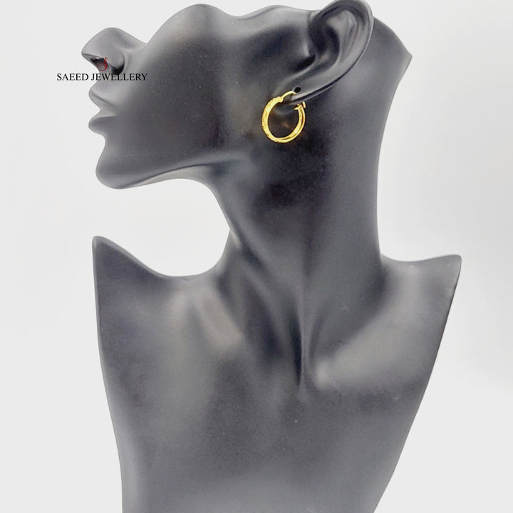 21K Gold Hoop Earrings by Saeed Jewelry - Image 4