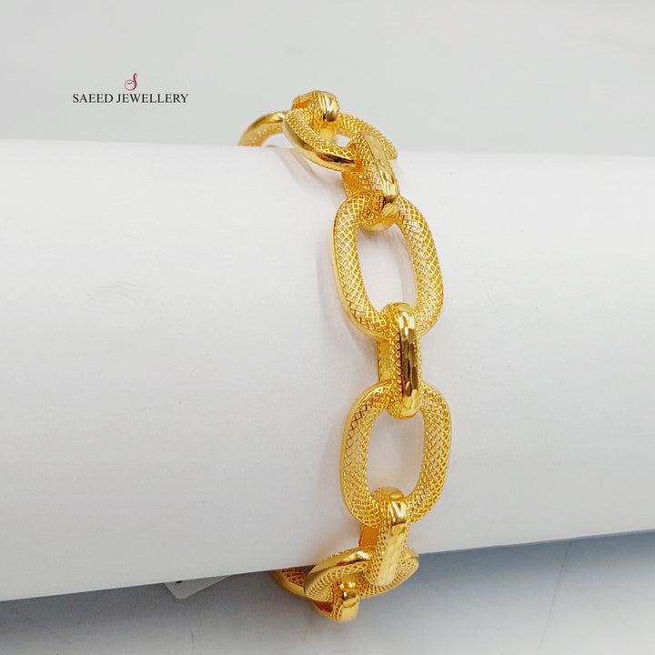 21K Gold Deluxe Cuban Links Bracelet by Saeed Jewelry - Image 3