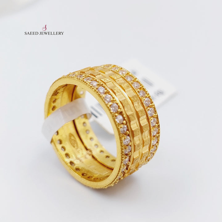 21K Gold Stone Wedding Ring by Saeed Jewelry - Image 11