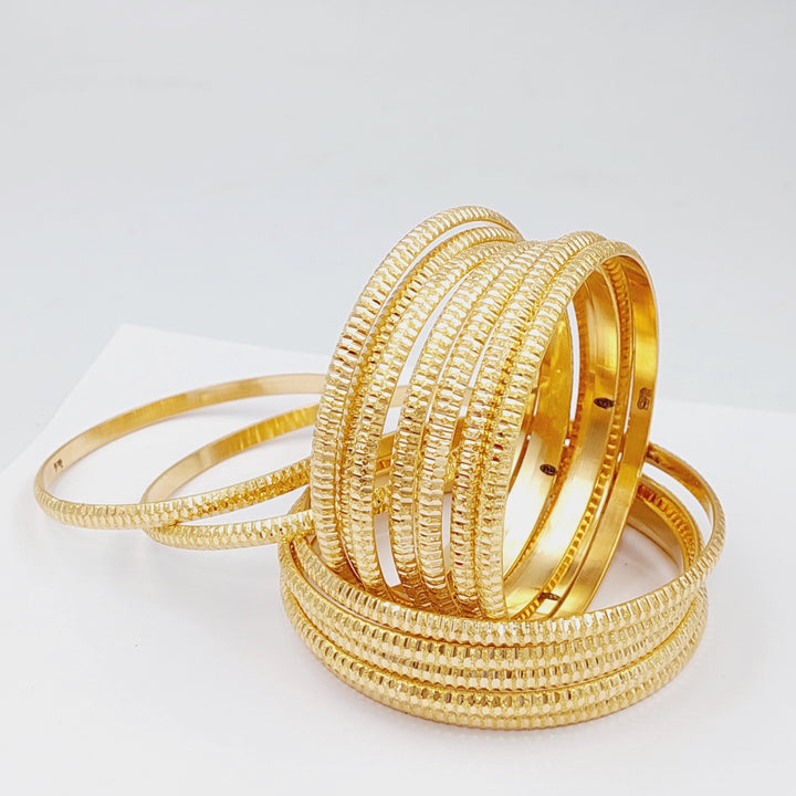 21K Gold Thin Laser Bangle by Saeed Jewelry - Image 7