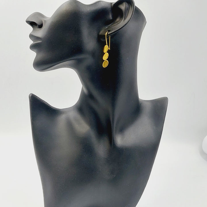 21K Gold Deluxe Shankle Earrings by Saeed Jewelry - Image 4