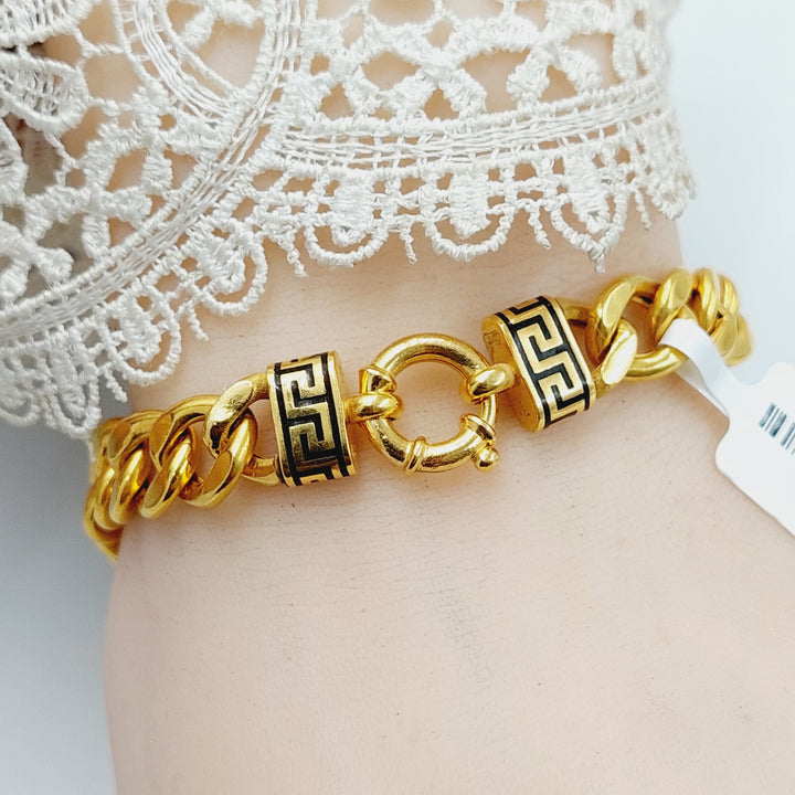 21K Gold Enameled Cuban Links Bracelet by Saeed Jewelry - Image 9