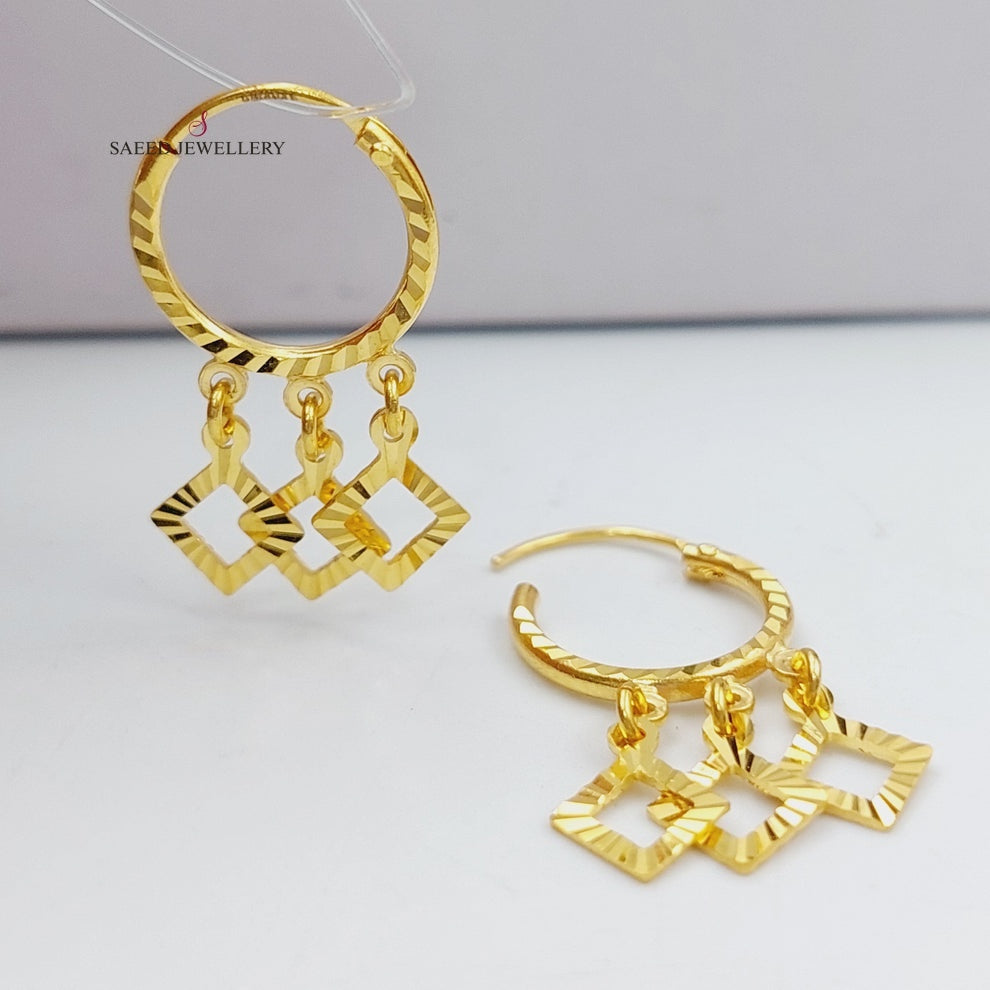 21K Gold Hoop Earrings by Saeed Jewelry - Image 3