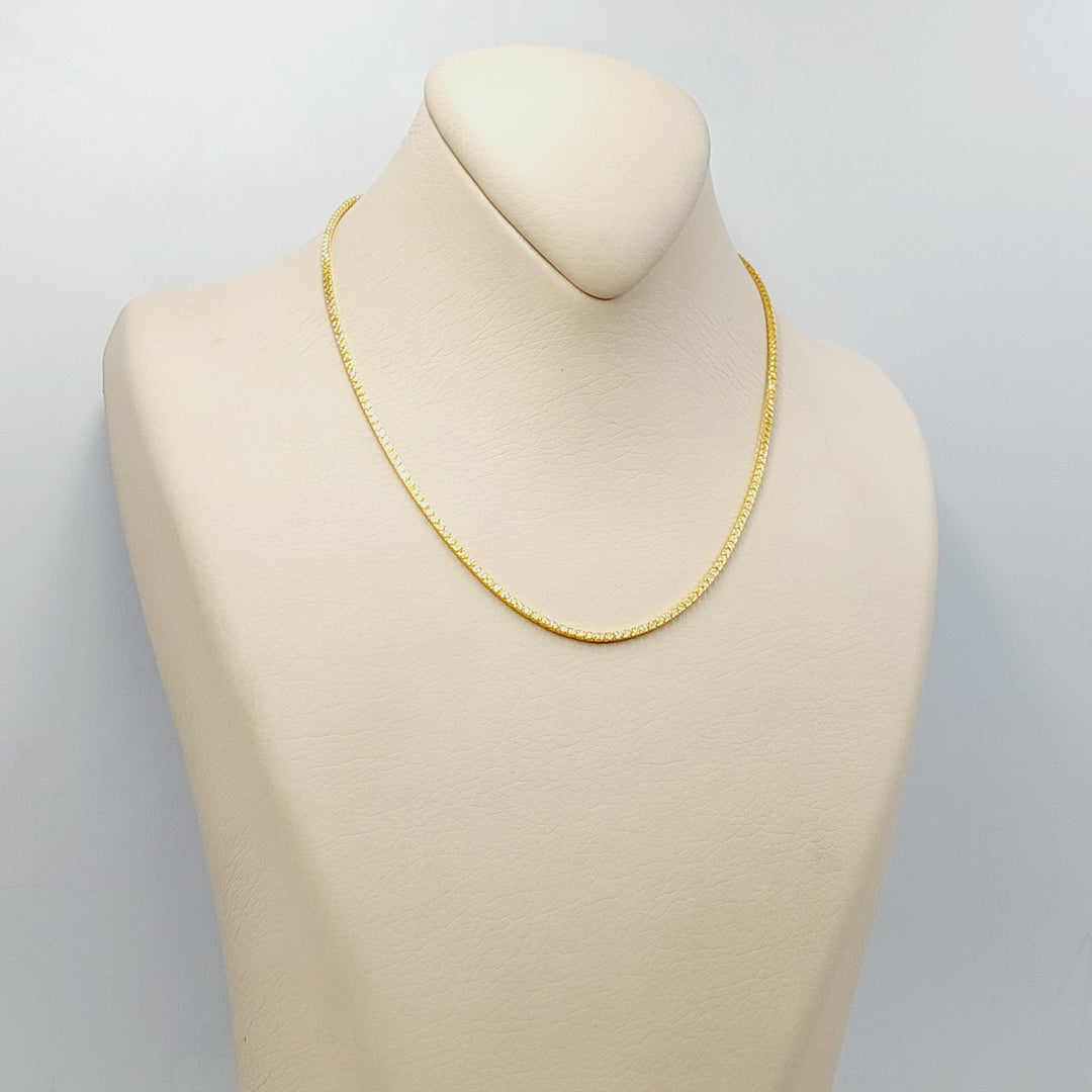 21K Gold 2mm Box Chain 40cm | 15.7" by Saeed Jewelry - Image 3