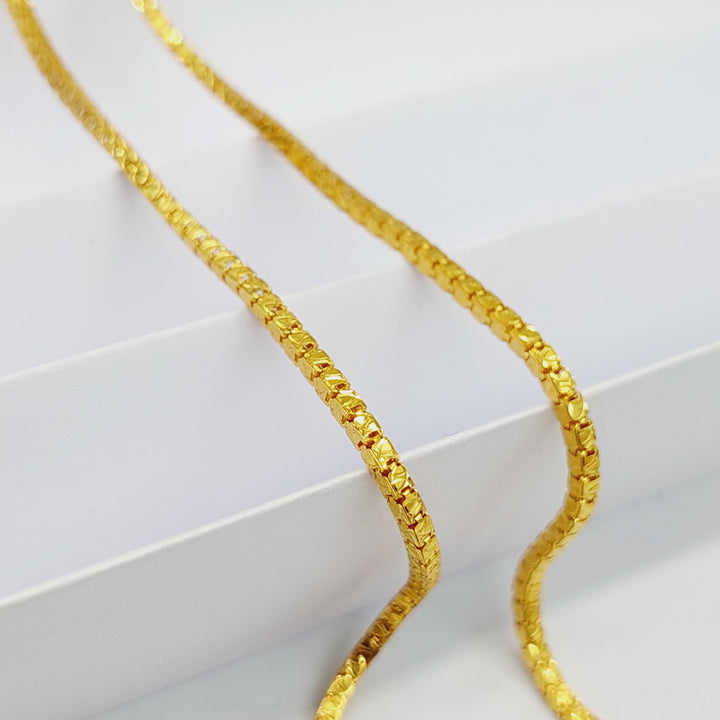 (2mm) Box Chain 40cm | 15.7" Made Of 21K Yellow Gold by Saeed Jewelry-30733