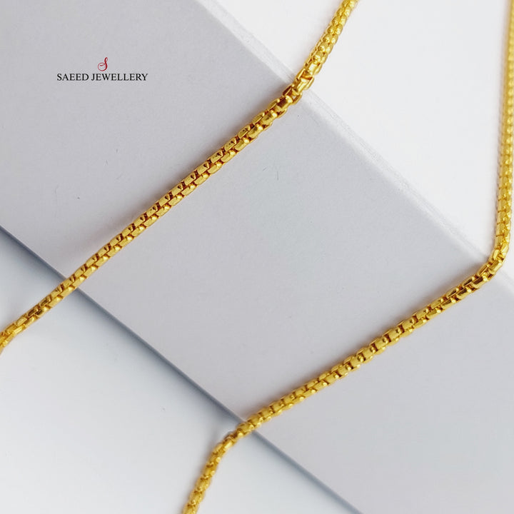 21K Gold 2mm Box Chain 45cm by Saeed Jewelry - Image 1