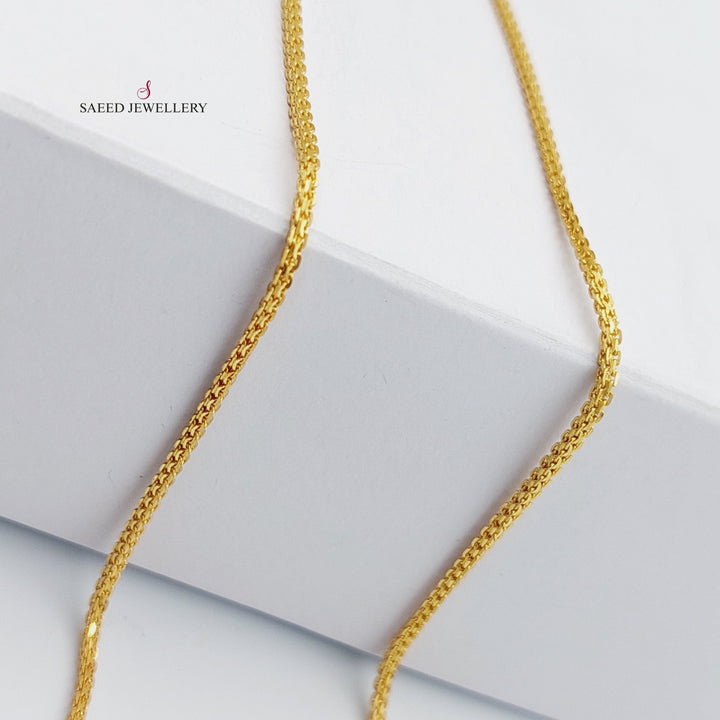 21K Gold 2mm Box Chain 50cm by Saeed Jewelry - Image 3