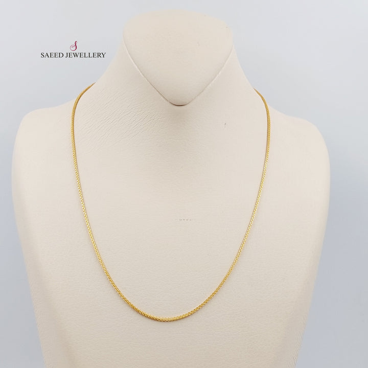 21K Gold 2mm Box Chain 50cm by Saeed Jewelry - Image 1