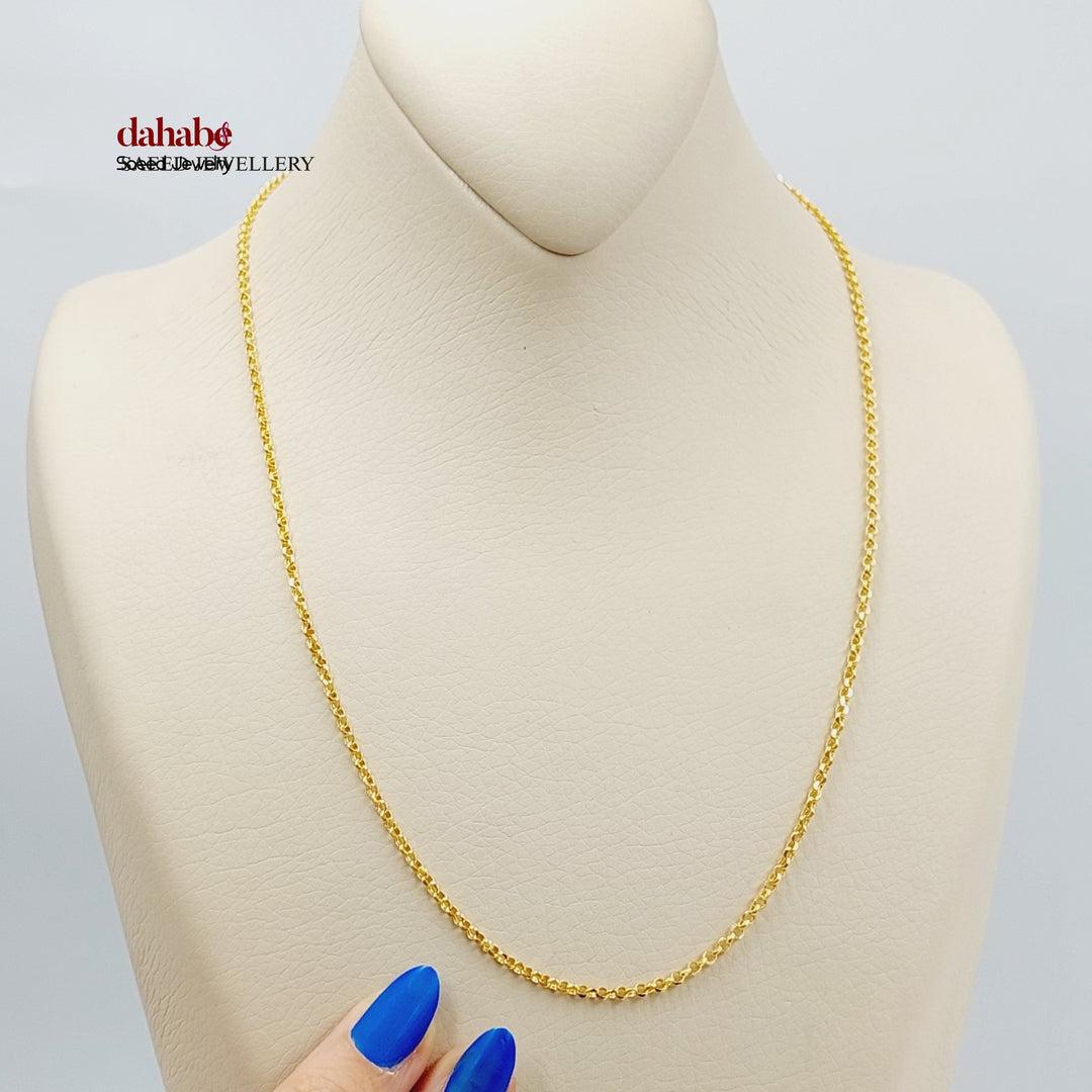 21K Gold 2mm Cable Chain