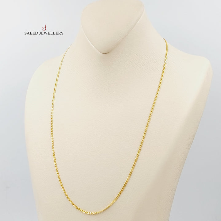 21K Gold 2mm Figaro Chain 55cm by Saeed Jewelry - Image 3