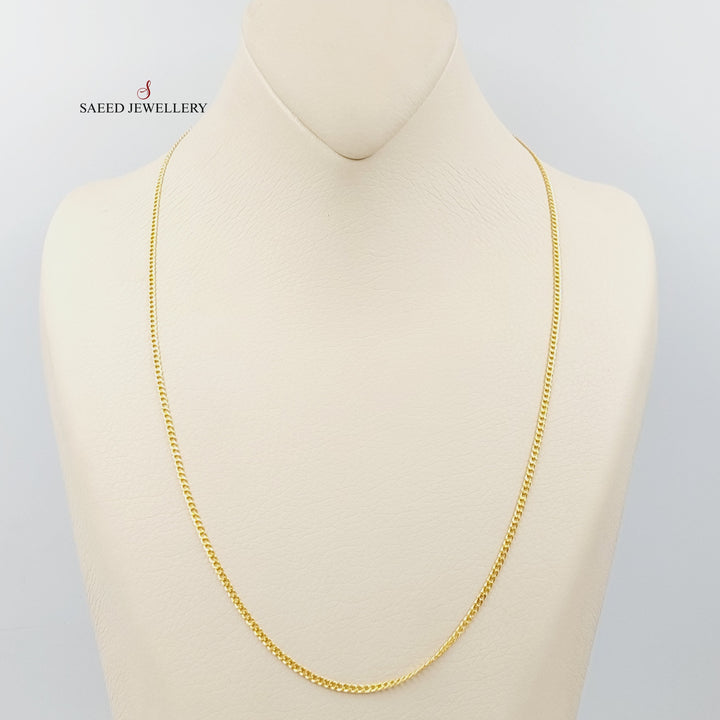 21K Gold 2mm Figaro Chain 55cm by Saeed Jewelry - Image 5