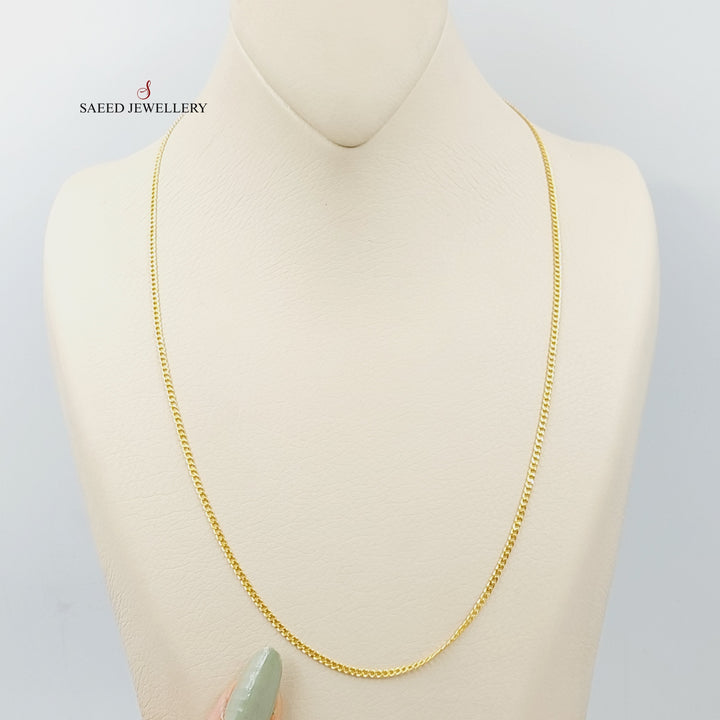 21K Gold 2mm Figaro Chain 55cm by Saeed Jewelry - Image 1