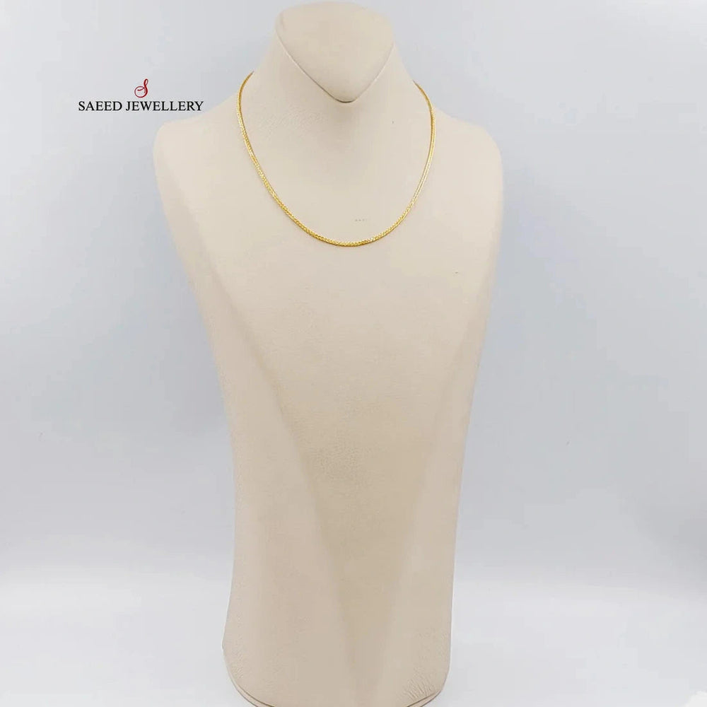 21K Gold 2mm Franco Chain by Saeed Jewelry - Image 2