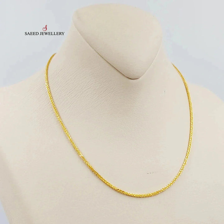 21K Gold 2mm Franco Chain 40cm by Saeed Jewelry - Image 3