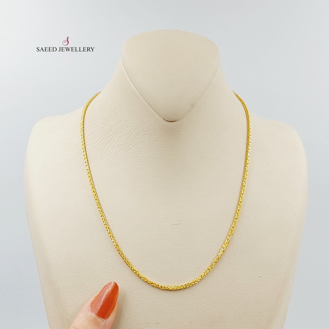 21K Gold 2mm Franco Chain 45cm by Saeed Jewelry - Image 2