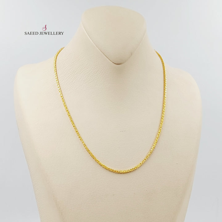 21K Gold 2mm Franco Chain 45cm by Saeed Jewelry - Image 4