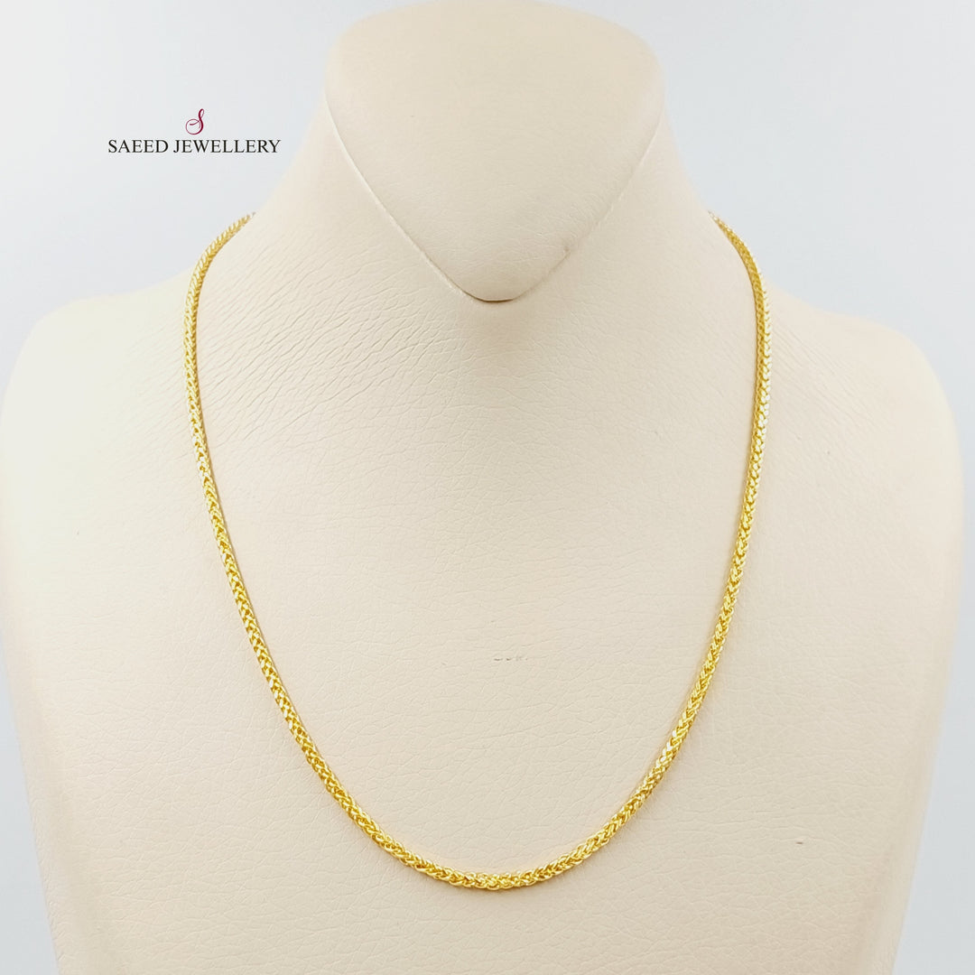 (2mm) Franco Chain 45cm Made Of 21K Yellow Gold by Saeed Jewelry-29825