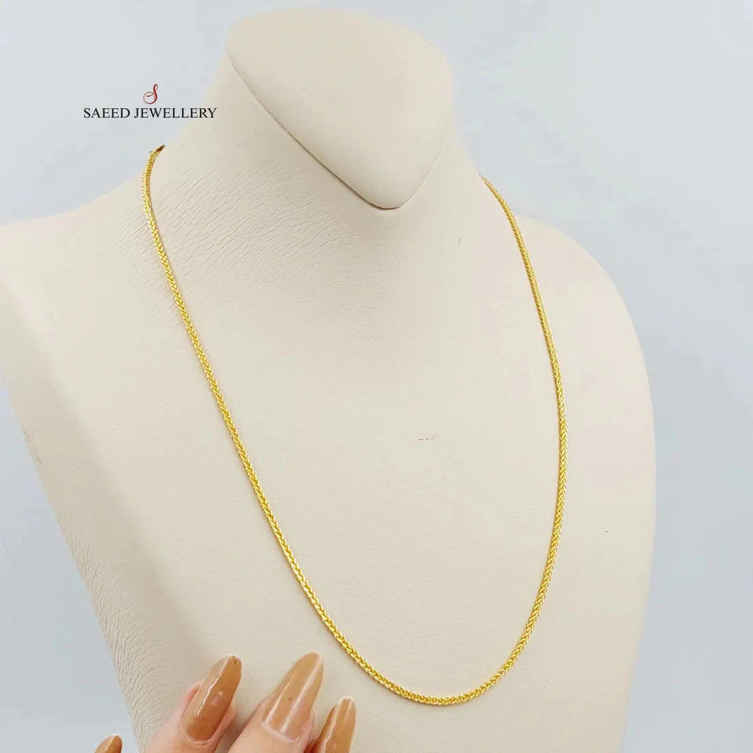 21K Gold 2mm Franco Chain 50cm by Saeed Jewelry - Image 3