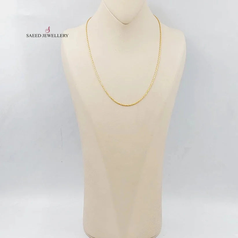 (2mm) Rope Chain 50cm Made Of 21K Yellow Gold by Saeed Jewelry-28668